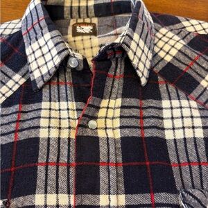 Karma Men's Navy Plaid flannel Shirt super soft.
